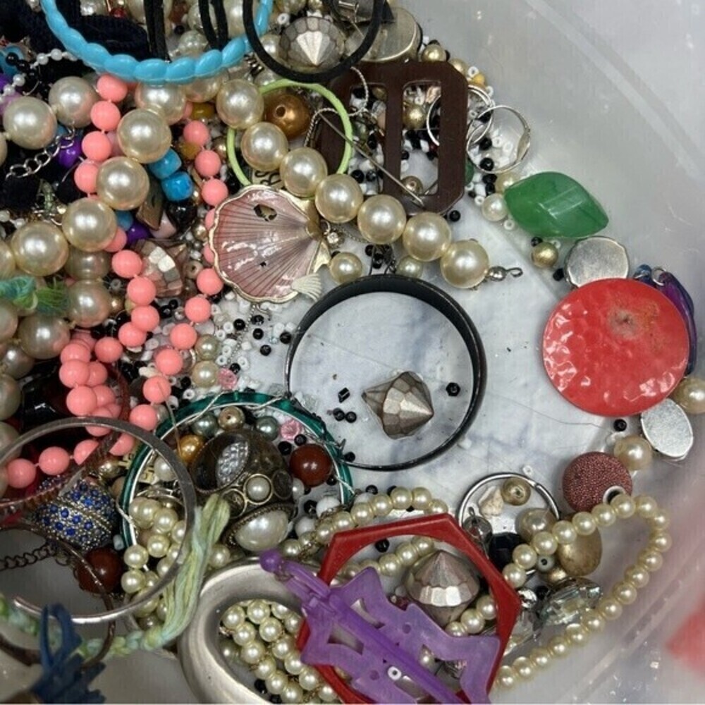 5 pounds of craft jewelry misc bundle vintage to current for repurpose mystery